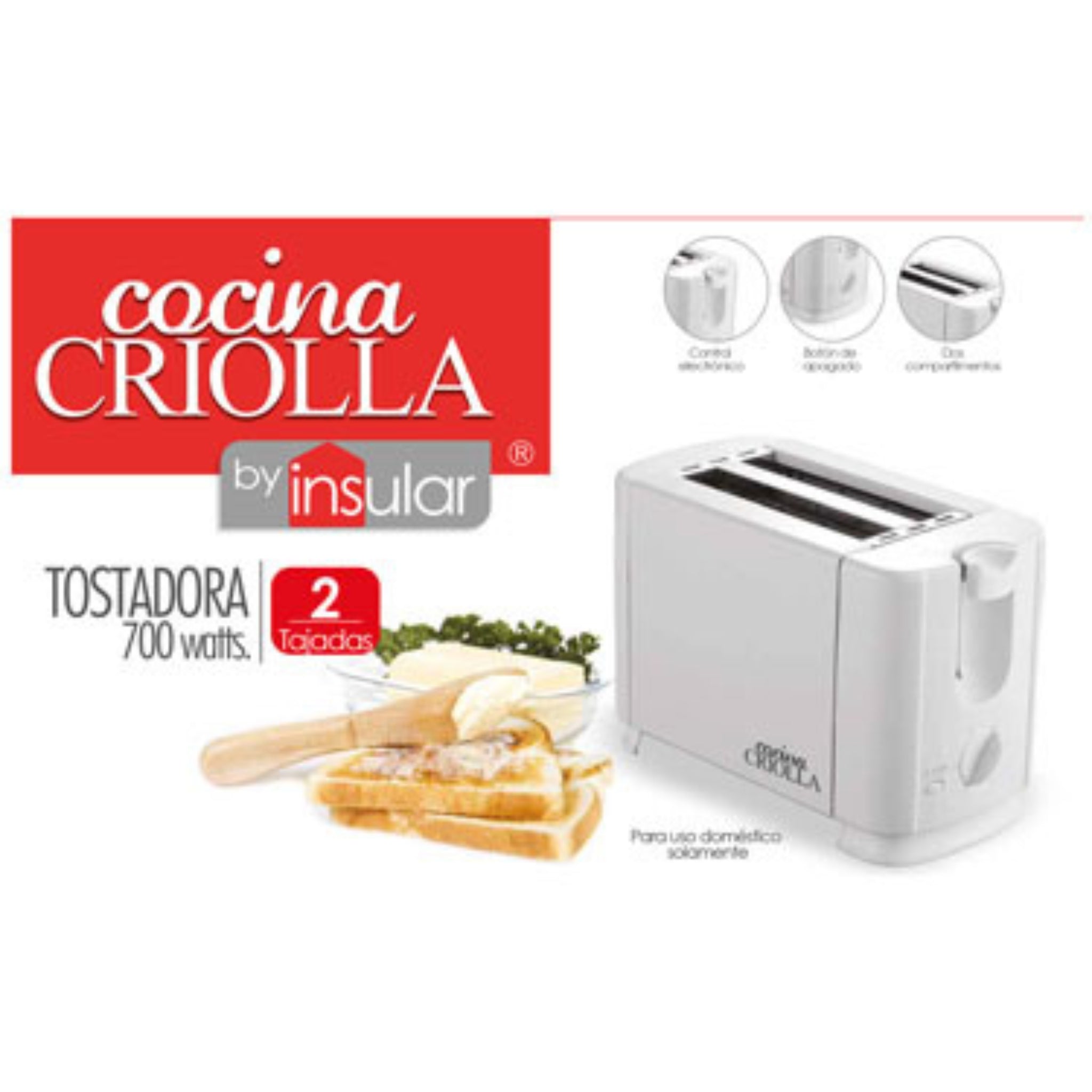 COCINA CRIOLLA 2 SLICE TOASTER