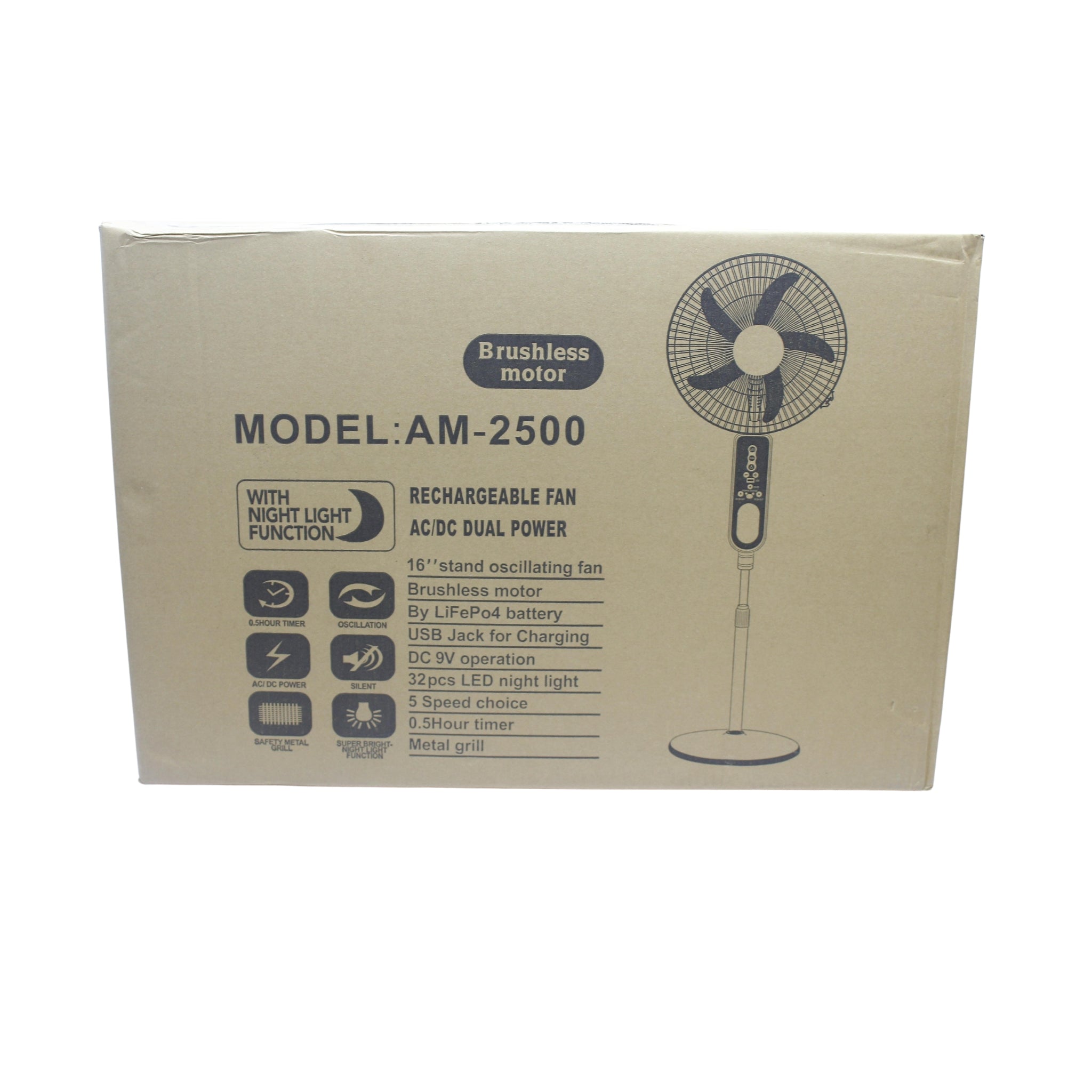 RECHARGEABLE FAN AM-2500 16"